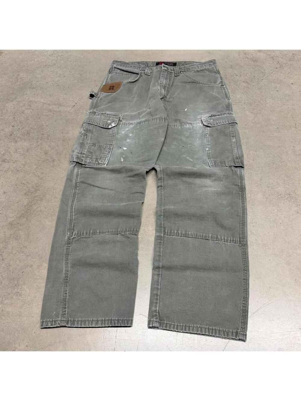 Wrangler Pants Mens Size 34x30 Green Riggs Workwear Ripstop Canvas Vintage Y2K